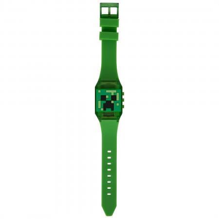 Minecraft Creeper LCD Kids Digital Wrist Watch with Rubber Dial